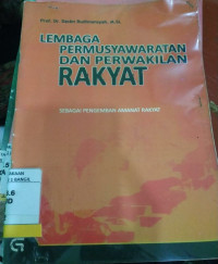 Lembaga permusyawaratan Dan Perwakilan RAKYAT